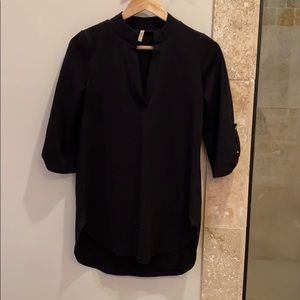 Black tunic-style blouse